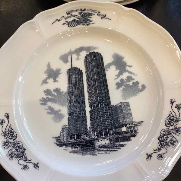 4 Wedgwood Chicago Souvenir Trasferware Plates