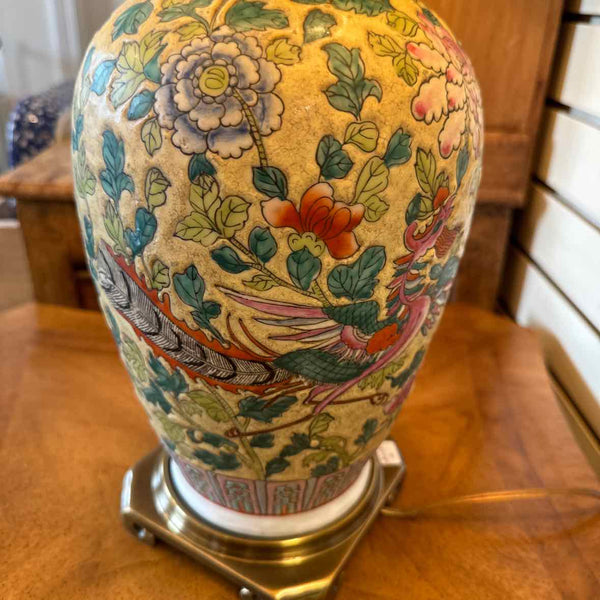 Ceramic Chinnoiserie Floral  Lamp