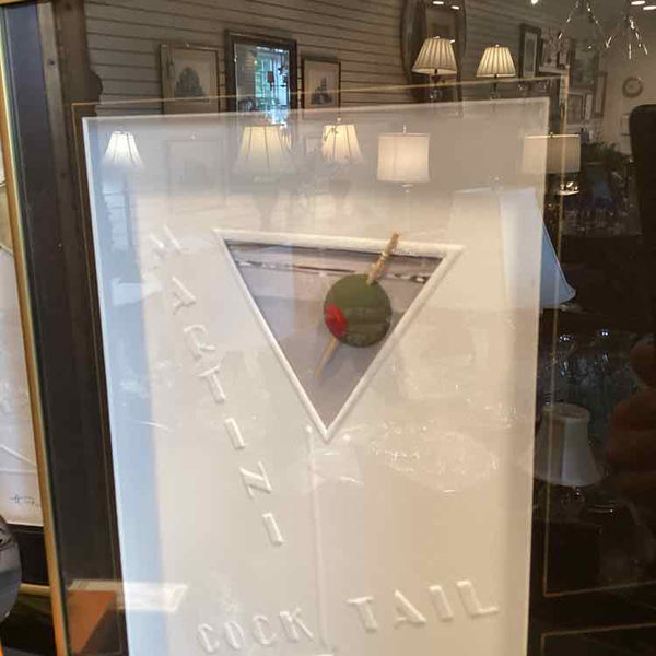 "Martini" Embossed Framed Art