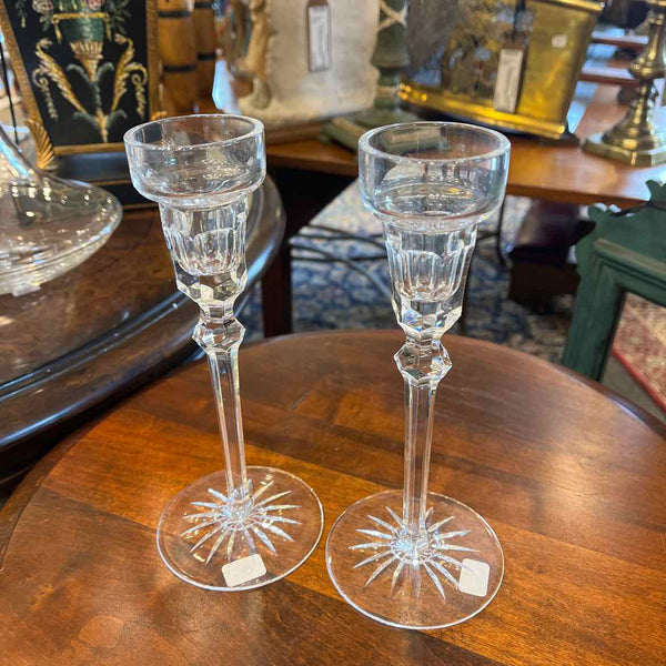 Pair Of Glass Candlesticks