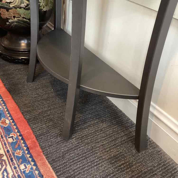 "As Is" Metal Top Demilune Table