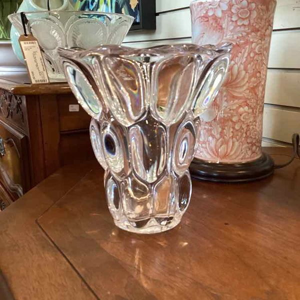 Crystal Vase With Scalloped Design