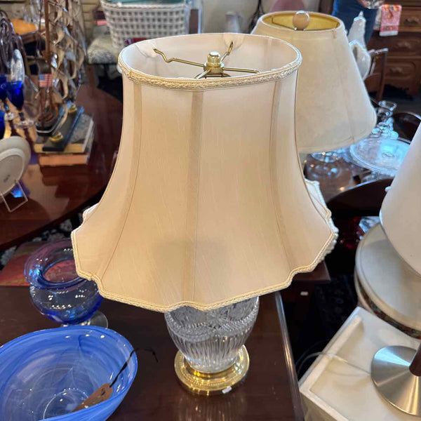 Crystal And Brass Lamp With Shade