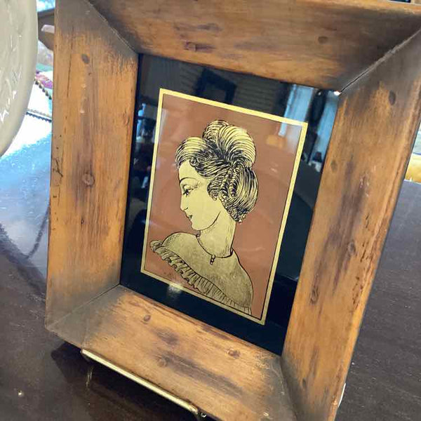 Reverse Painted Glass Portrait