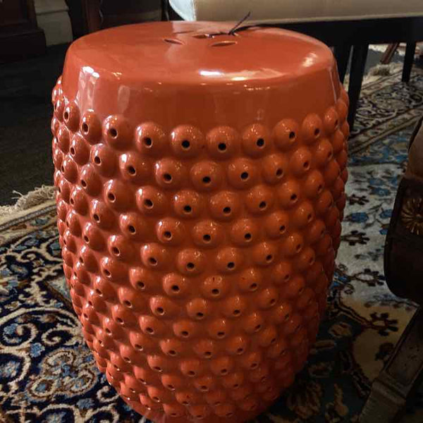 Orange Ceramic Garden Stool