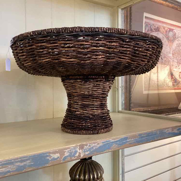 Wicker Woven Pedestal Bowl