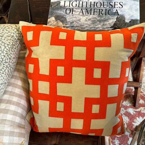 Beige & Orange Pillow