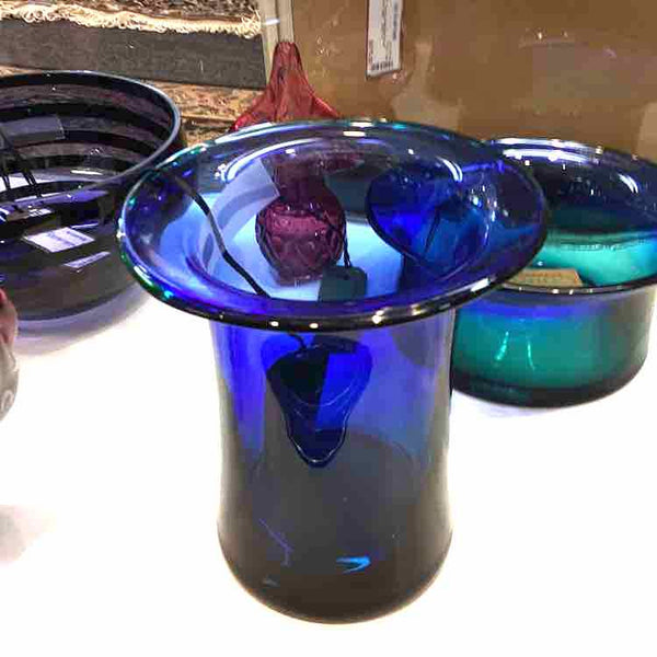 Cobalt Blue Lip Glass Vase