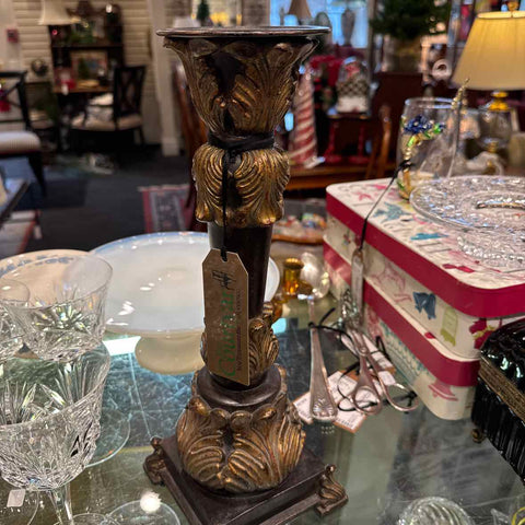 Gold & Black Candlestick Holder