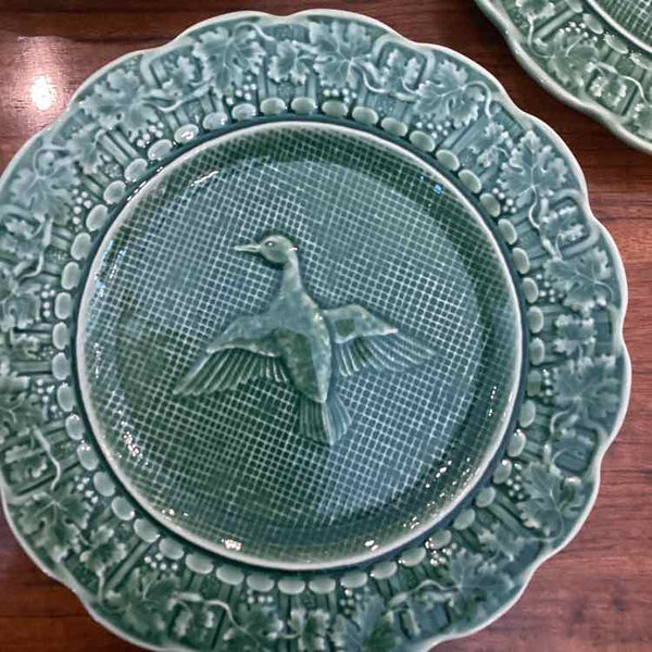 Bordallo Pinneiro Green Salad Plates w Pheasant Detail