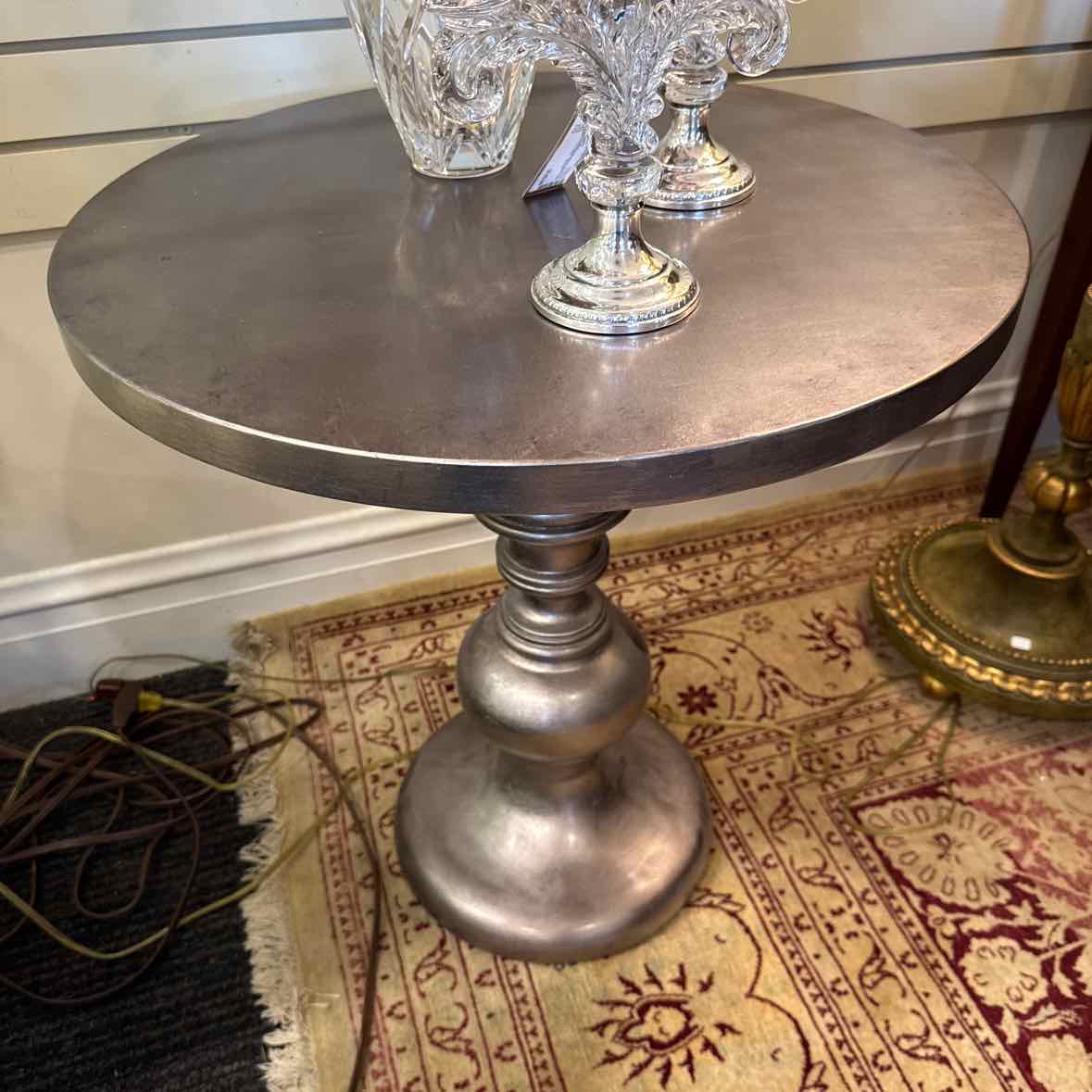 Silver Pedestal Table