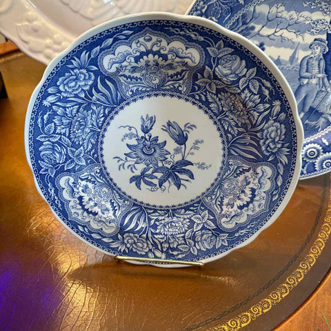 Blue And White Spode Floral Plate