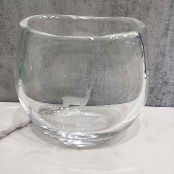 Vintage Orrefors Bowl With Etched Deer