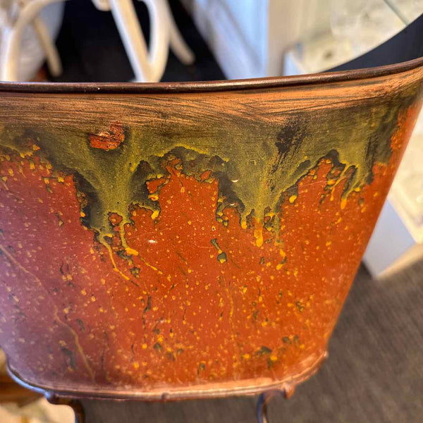 Rust And Green Metal Basket