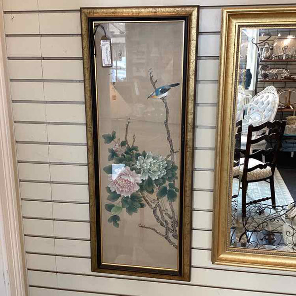 Framed Floral Painting on Silk