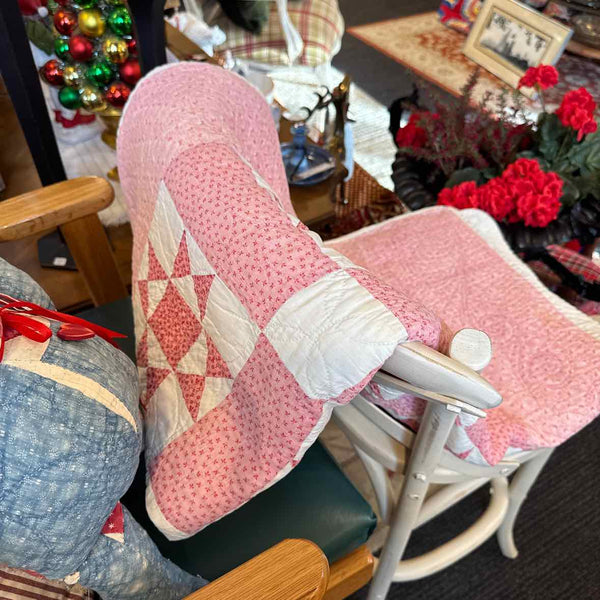 Pink, Red, White Star Quilt