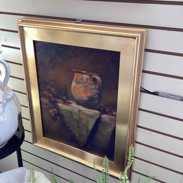 Stone Pot And Grapes Painting By Nina Meixner