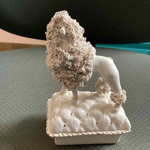 Antique Staffordshire Poodle Box "AS IS" (repaired)
