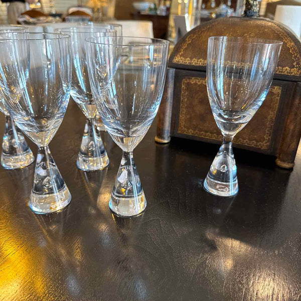 Vintage Holmegaard "Princess Tear Drop" Set of 8 Wine Glasses