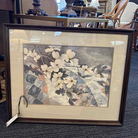 Framed Art Work - White Dogwood