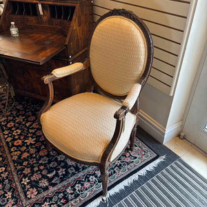 Gold Oval Back Bergere Chair