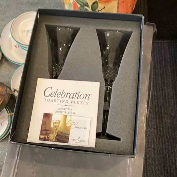 Two Waterford Toasting Flutes