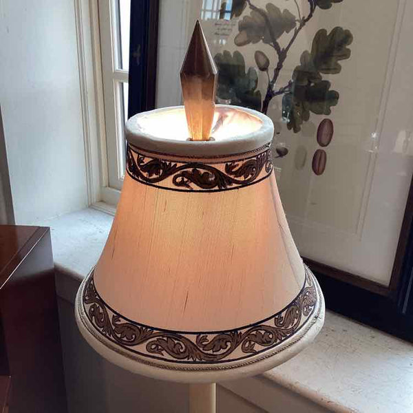 34"x6" Pair Of Marble Base Brass Lamps
