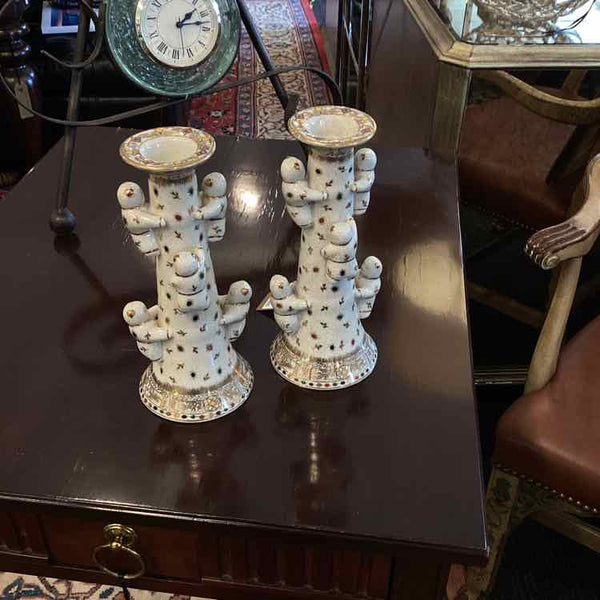Pair Of Porcelain Candleholders