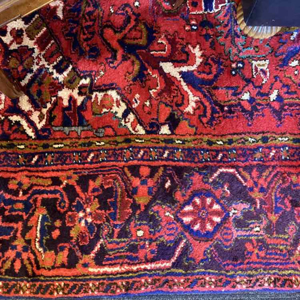 Red And Blue Tribal Heriz Rug
