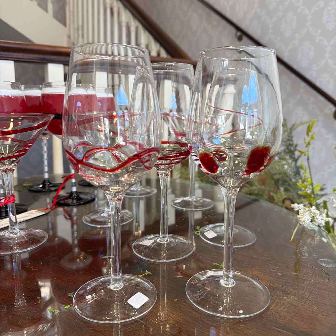4 Decorative Wine Glasses