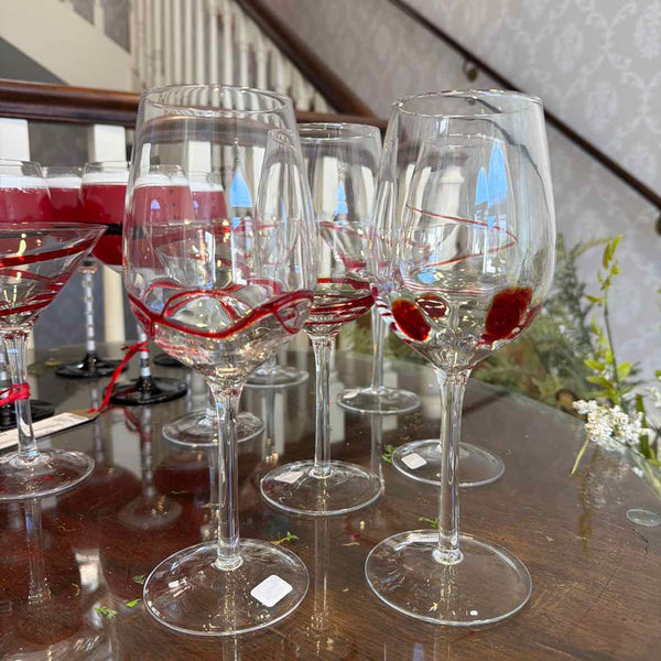 4 Decorative Wine Glasses