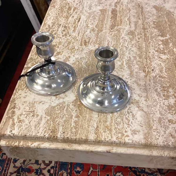 Pair Of Pewter Candlesticks