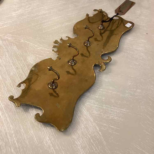Brass Rack With Four Hooks