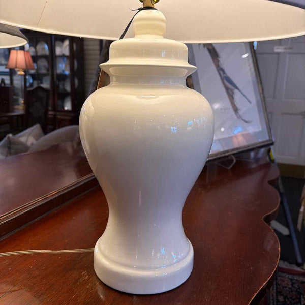 White Ginger Jar Lamp