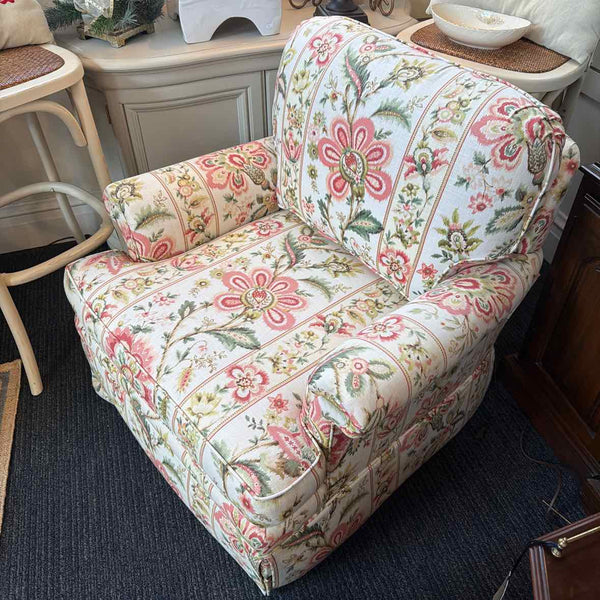 Ethan Allen Linen Blend Swivel Chair