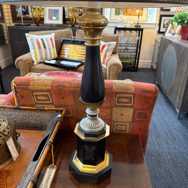 Pair Warren Kessler  Black/Gold/Silver Lamps