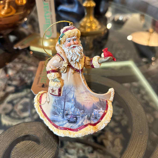 Thomas Kinkade Santa Ornament - Winter Scene on Cape