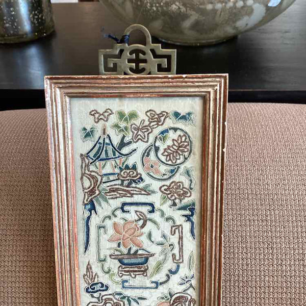 Silk Embroidered Framed Panel
