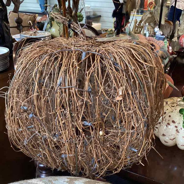 Grapevine Lighted Pumpkin