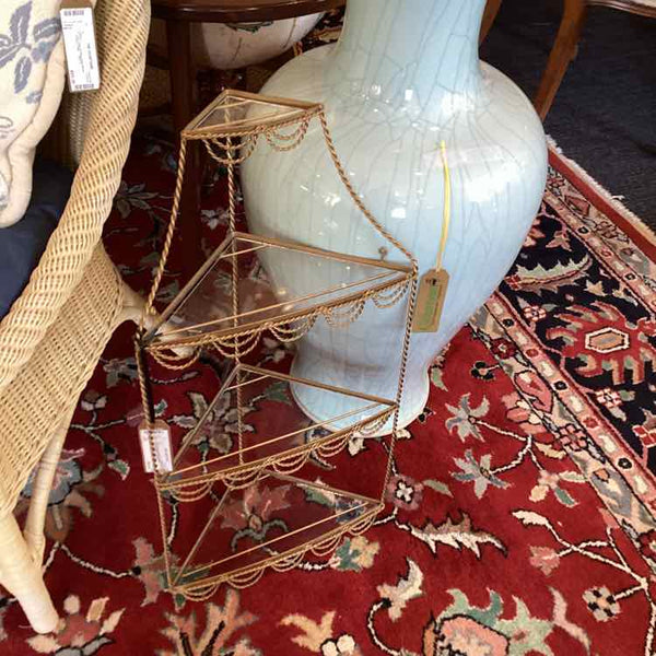 Gold Wire Corner Shelf