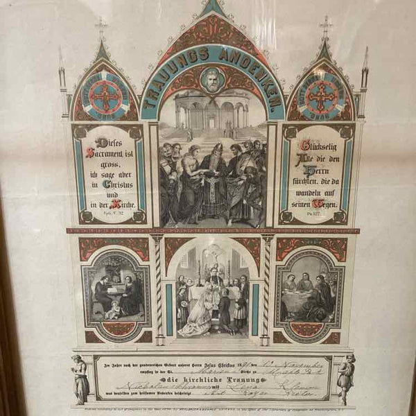 1891 Wedding Fraktur Picture