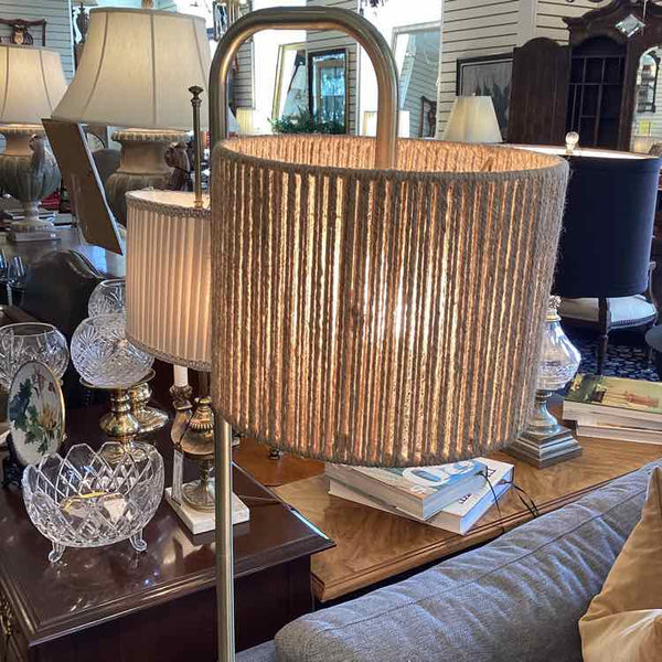 "Brass-like" Floor Lamp - String Shade