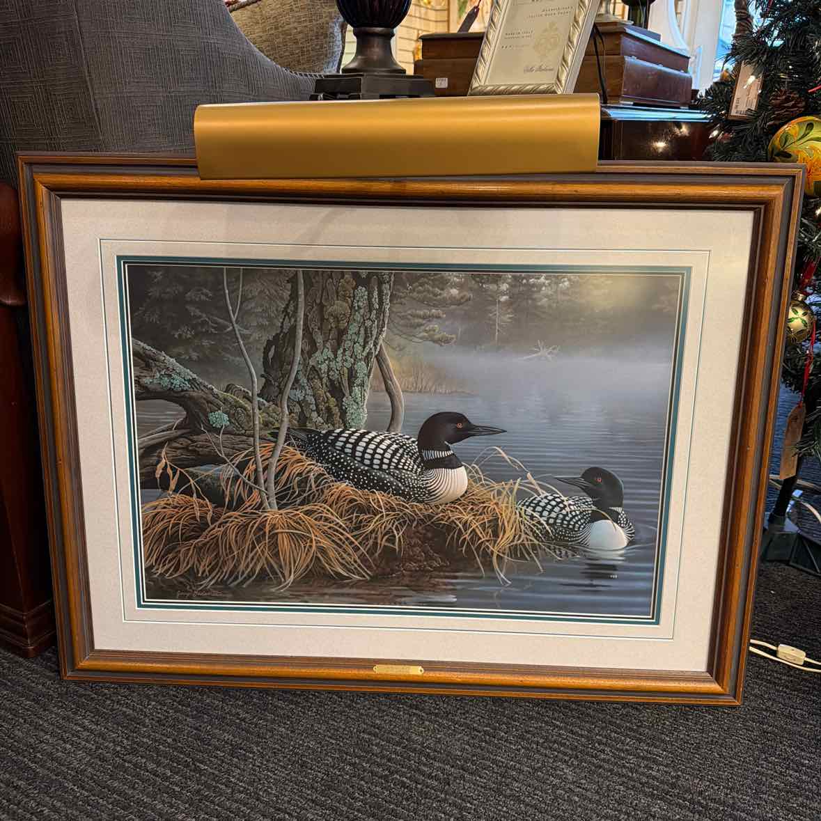 "Stillwater Loons" Print w/ Library Lamp (Jerry Gadamus)