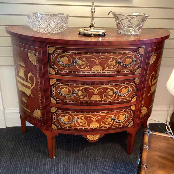 Painted Demilune Table - 3 Drawers