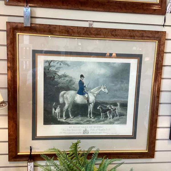 Hunt Scene Engraving "Will Long On Bertha"