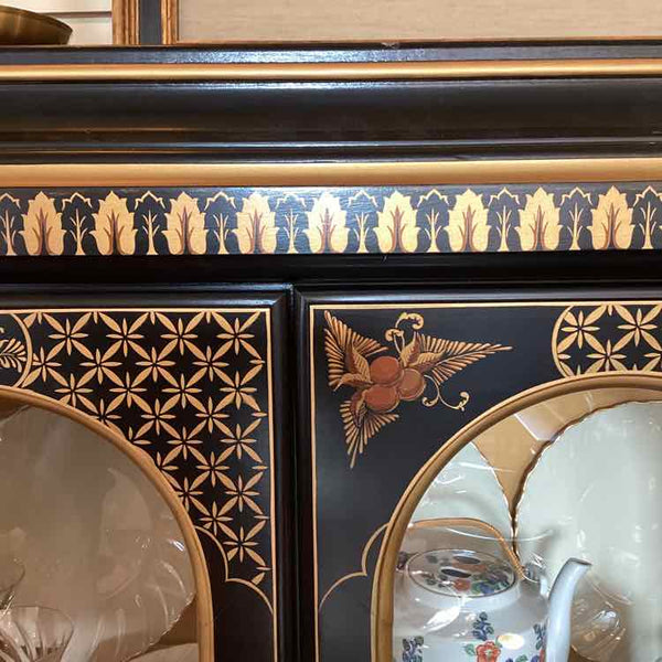 "AS IS" Asian Black Painted Cabinet