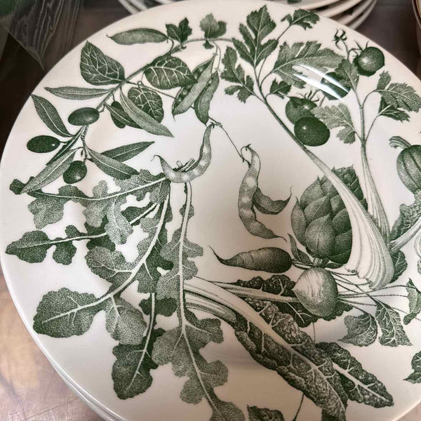Set of 6 Crate & Barrel Green Vegetable Plates