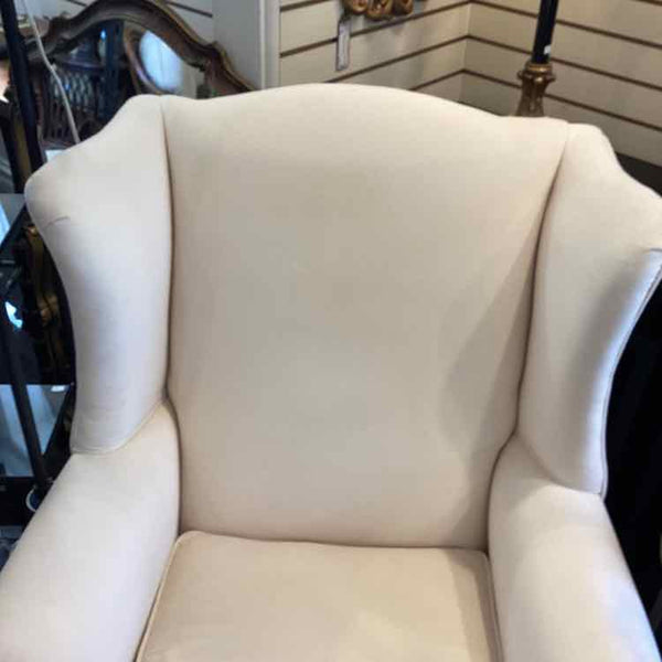 Ivory Chippendale Wing Back Chair