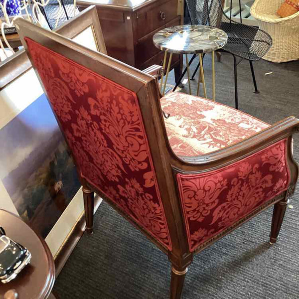 Ethan Allen Red Toile Chair