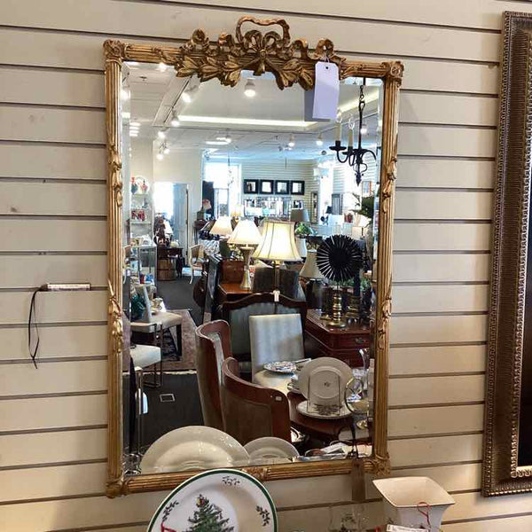 Gold Mirror with Carved Bow